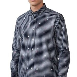 Cremieux XL Slim Fit Gingham Casino Poker Dice Embroidered Shirt Men's Vegas
